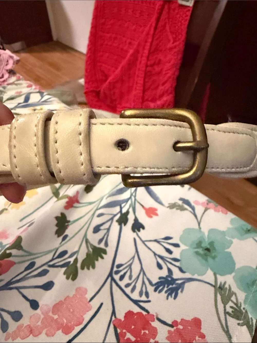 Coach ~Cream Leather Belt - Classic Casual Style XS Authentic!
